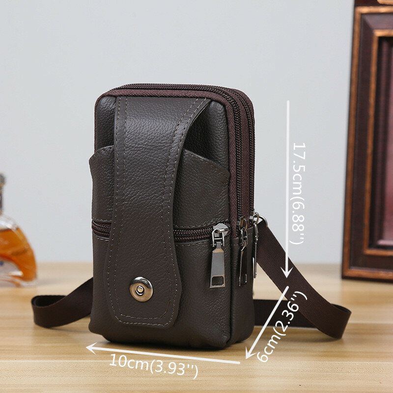 Herren Echtes Leder Business Multi Carry 6.3 Zoll Handytasche Gürteltasche