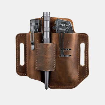 Herren Echtes Leder Edc Gürtelschlaufe Taille Multitool Etui Gürteltasche