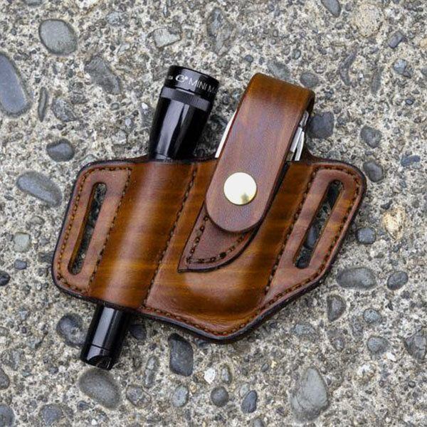 Herren Echtes Leder Edc Gürtelschlaufe Taille Multitool Etui Hüfttaschen