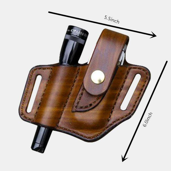 Herren Echtes Leder Edc Gürtelschlaufe Taille Multitool Etui Hüfttaschen