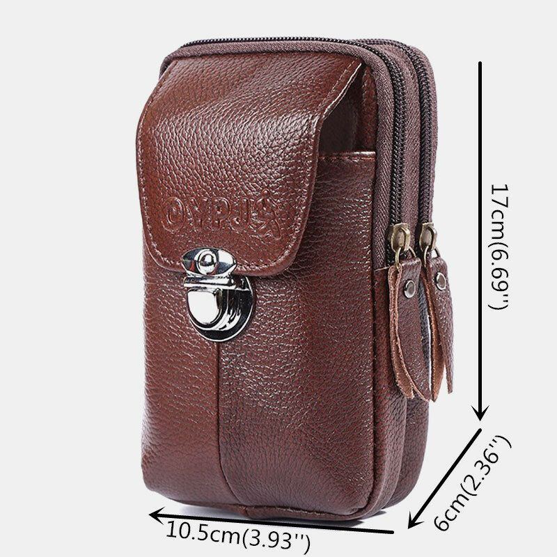 Herren Echtes Leder Retro Business Wasserdicht 6.3 Zoll Handytasche Gürteltasche Mit Gürtelschlaufe