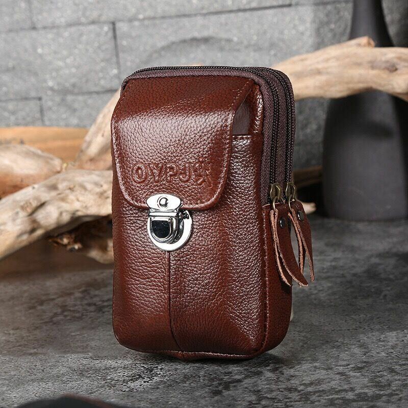 Herren Echtes Leder Retro Business Wasserdicht 6.3 Zoll Handytasche Gürteltasche Mit Gürtelschlaufe