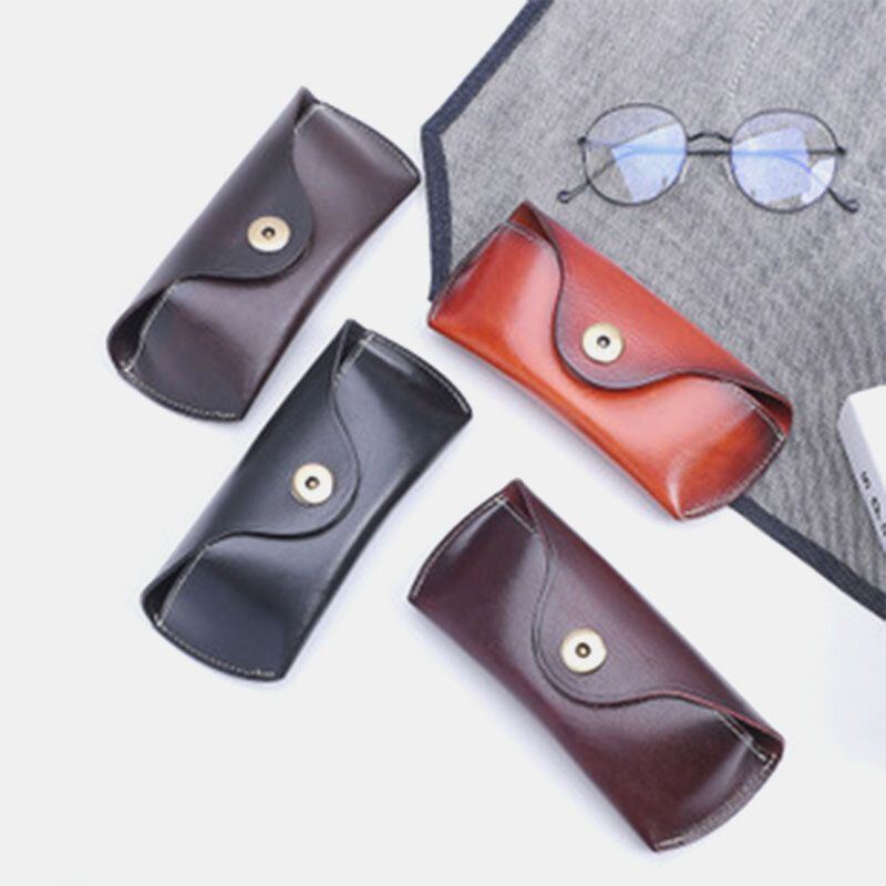 Herren Echtes Leder Retro Easy Carry Sonnenbrille Brillen Aufbewahrungstasche Gürteltasche