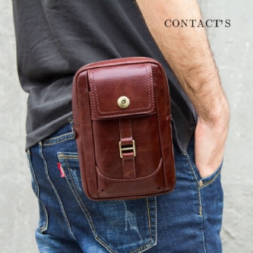 Herren Echtes Leder Retro Mode 5.8 Zoll Handytasche Multi Carry Umhängetasche Gürteltasche