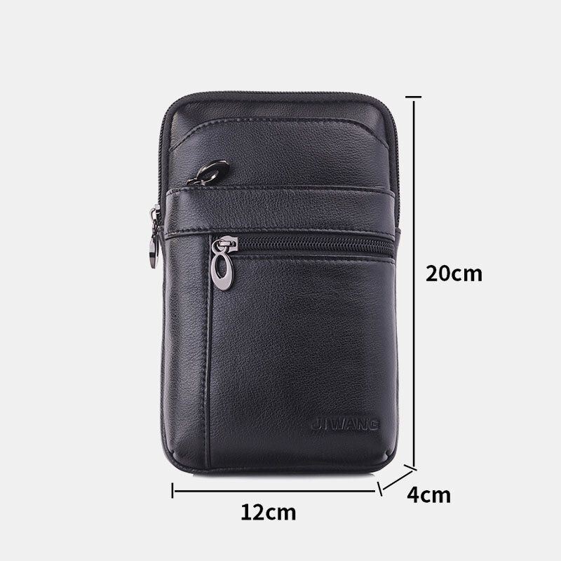 Herren Echtleder Gürteltasche Gürteltasche 7 Zoll Handytasche Businesstasche Umhängetasche