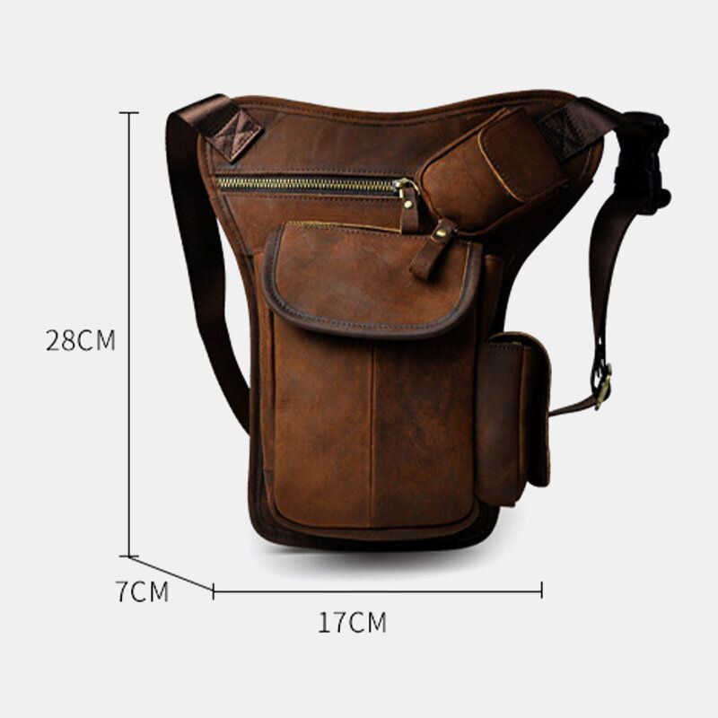 Herren Echtleder Multi Carry Retro 7 Zoll Telefon Kamera Outdoor Gürteltasche Umhängetasche