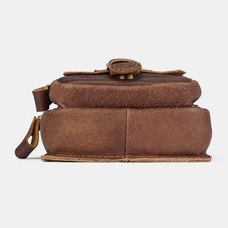 Herren Echtleder Retro Business Leder Sport 4.7 Zoll Handytasche Gürteltasche Mit Gürtelschlaufe