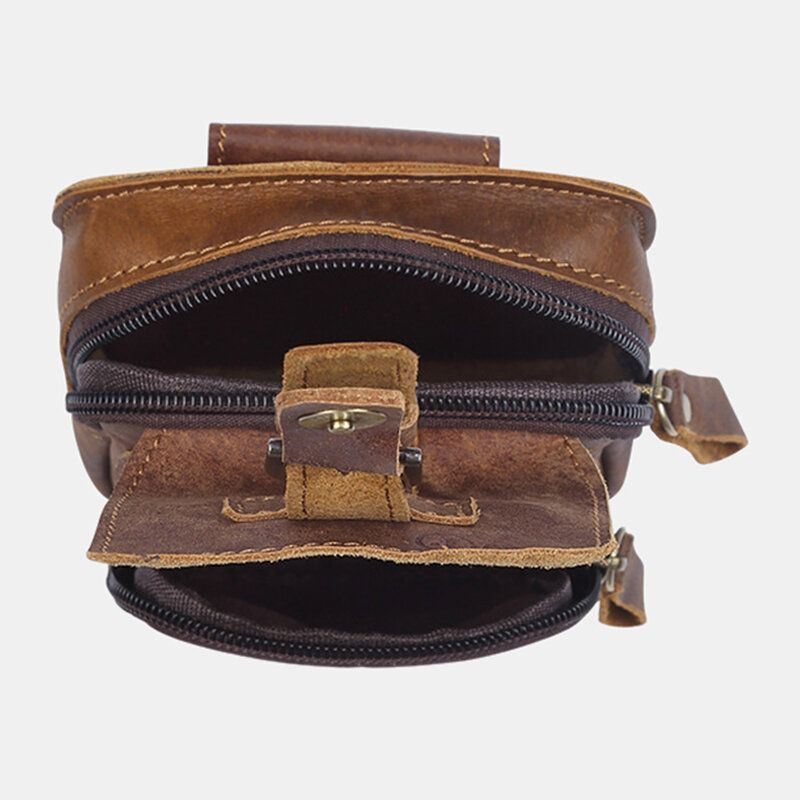 Herren Echtleder Retro Business Leder Sport 4.7 Zoll Handytasche Gürteltasche Mit Gürtelschlaufe