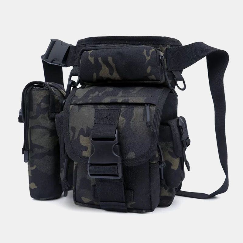 Herren Nylon Camouflage Taktisch Reiten Angeln Outdoor Werkzeug Ausrüstung Aufbewahrungstasche Beintasche Gürteltasche