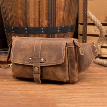 Herren Vintage Kunstleder Gürteltasche Mit Großer Kapazität