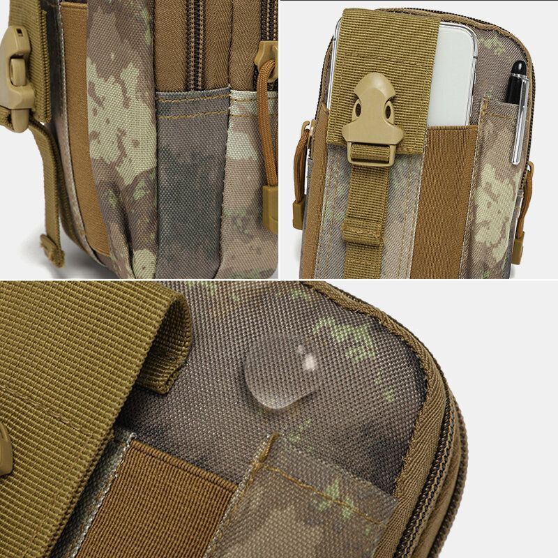 Herren Camouflage Große Kapazität Wasserdichte 6 Zoll Handytasche Outdoor Sport Gürteltasche Taktische Tasche