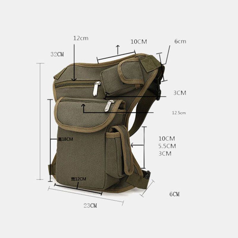 Herren Canvas Camouflage Tactical Outdoor Multifunktions Lässige Reise Sport Angelausrüstung Tasche Hüfttasche Beintasche Zum Reiten Radfahren