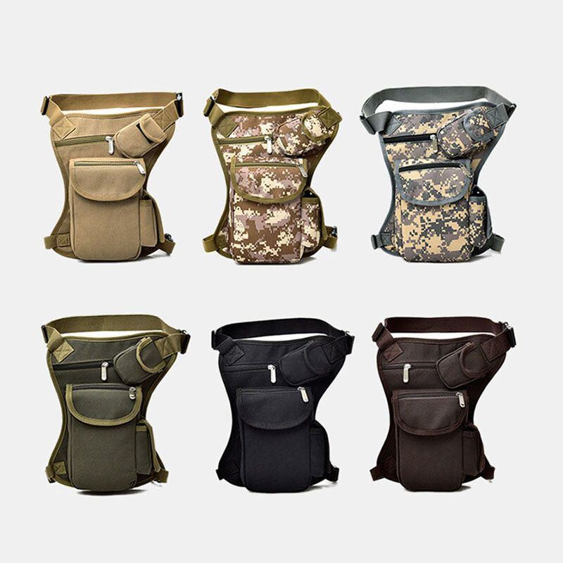 Herren Canvas Camouflage Tactical Outdoor Multifunktions Lässige Reise Sport Angelausrüstung Tasche Hüfttasche Beintasche Zum Reiten Radfahren