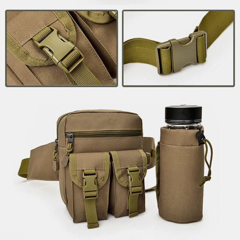 Herren Nylon Camouflage Tactical Outdoor Multifunktions Casual Sport Reiten Angelausrüstung Tasche Gürteltasche Wasserflasche Tasche