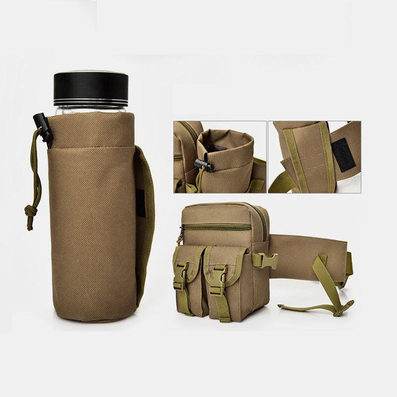 Herren Nylon Camouflage Tactical Outdoor Multifunktions Casual Sport Reiten Angelausrüstung Tasche Gürteltasche Wasserflasche Tasche