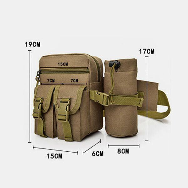 Herren Nylon Camouflage Tactical Outdoor Multifunktions Casual Sport Reiten Angelausrüstung Tasche Gürteltasche Wasserflasche Tasche