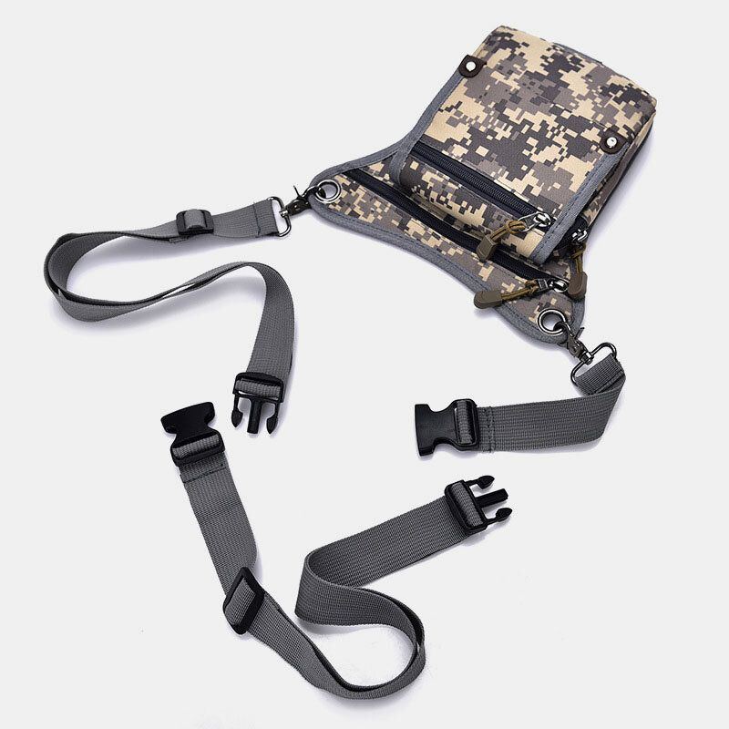 Herren Nylon Camouflage Tactical Outdoor Sport Multifunktions Wasserdichte Gürteltasche Beintasche Umhängetasche Zum Reiten