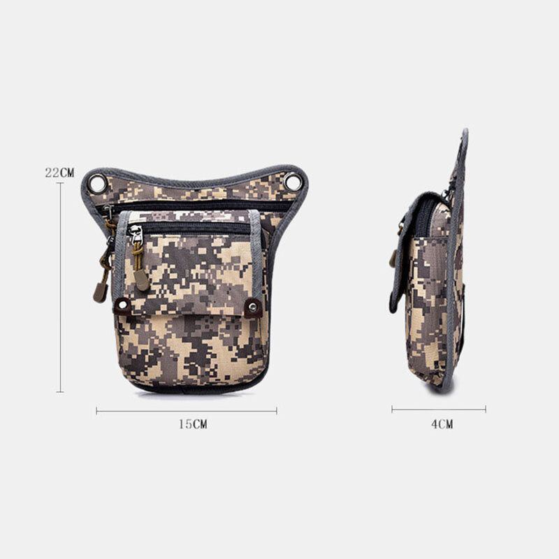 Herren Nylon Camouflage Tactical Outdoor Sport Multifunktions Wasserdichte Gürteltasche Beintasche Umhängetasche Zum Reiten