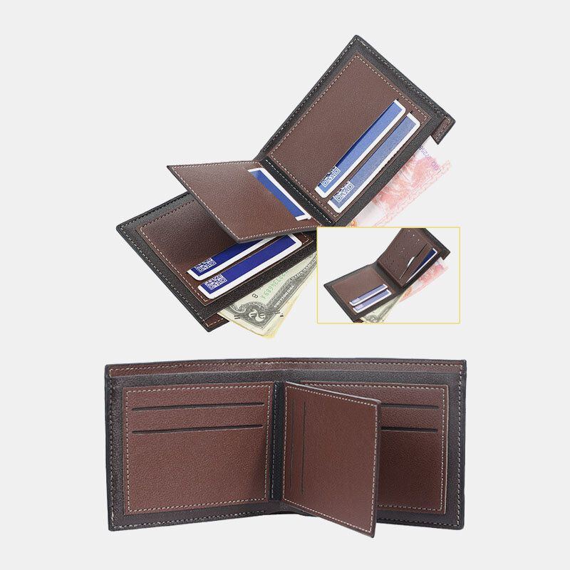 Baellerry Herren Kunstleder Fashion Business Multi Card Slots Faltbare Geldbörse Kartenhalter Wallet