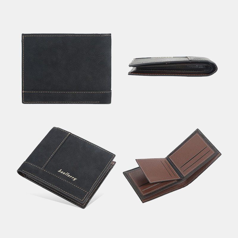 Baellerry Herren Kunstleder Fashion Business Multi Card Slots Faltbare Geldbörse Kartenhalter Wallet