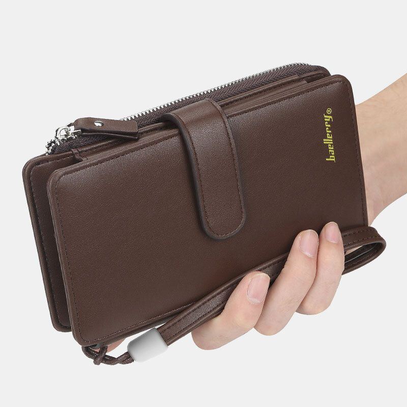 Baellerry Herren Kunstleder Lange Geldbörse Handytasche Kartenhalter Clutches Tasche Für Business