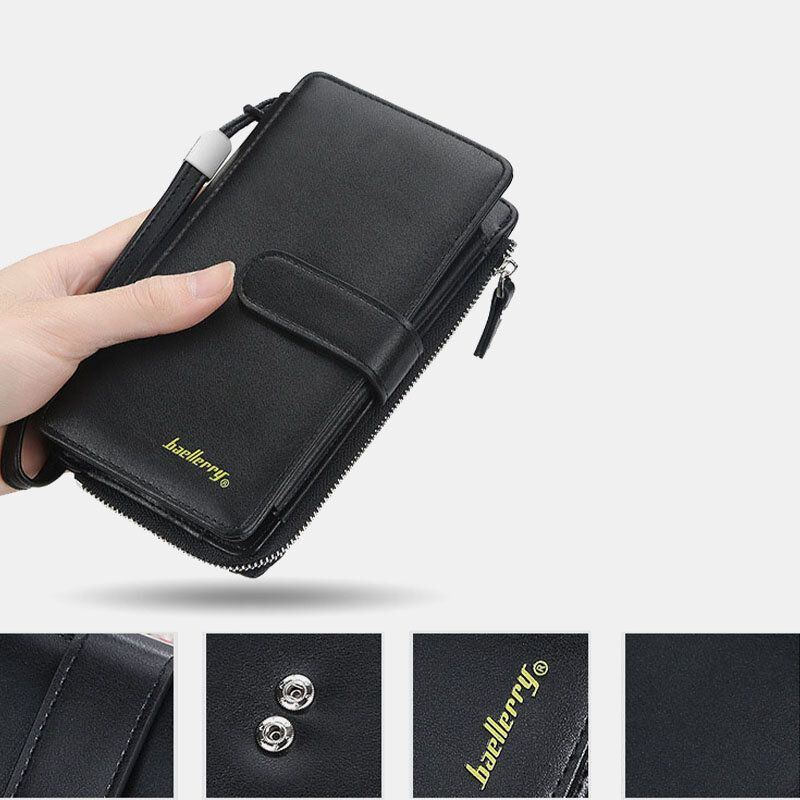 Baellerry Herren Kunstleder Lange Geldbörse Handytasche Kartenhalter Clutches Tasche Für Business