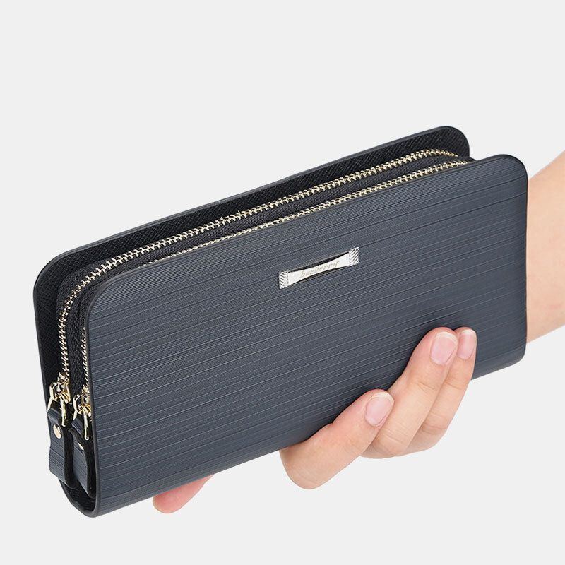 Baellerry Herren Pu Leder Große Kapazität Multi Kartensteckplatz Tragegriff Casual Clutch Bag Kartenhalter Geldbörse