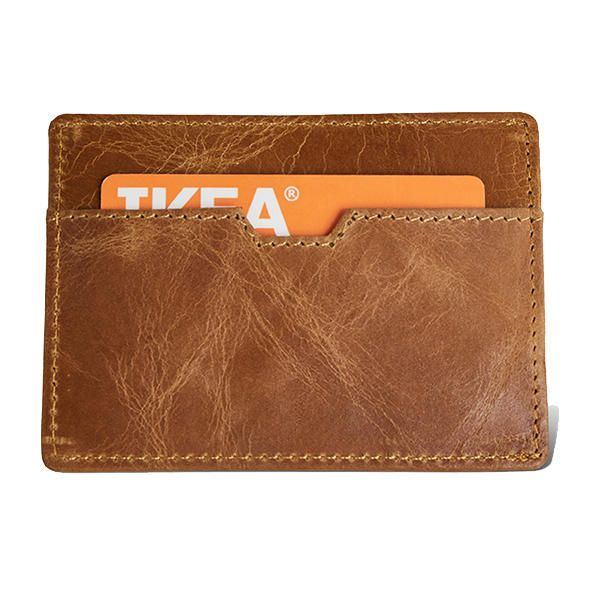 Blocking Anti Theft Herren Kartenhalter Aus Echtem Leder Retro Casual Document Wallet