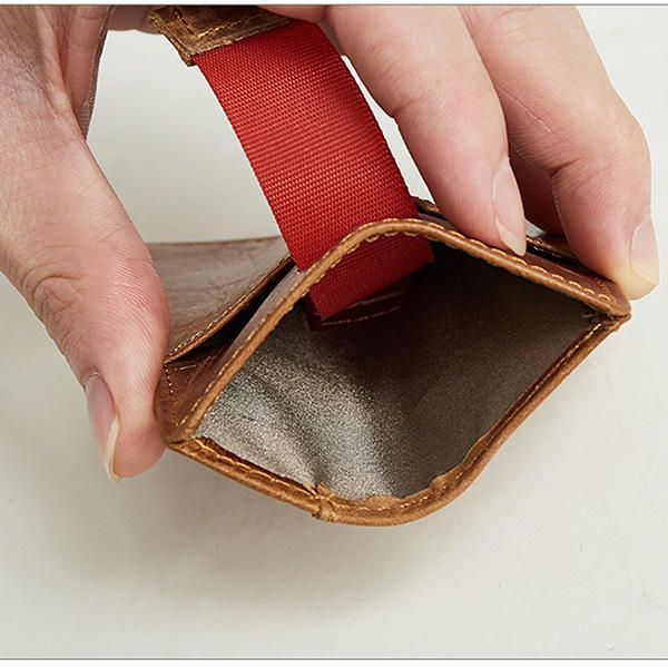 Blocking Anti Theft Herren Kartenhalter Aus Echtem Leder Retro Casual Document Wallet