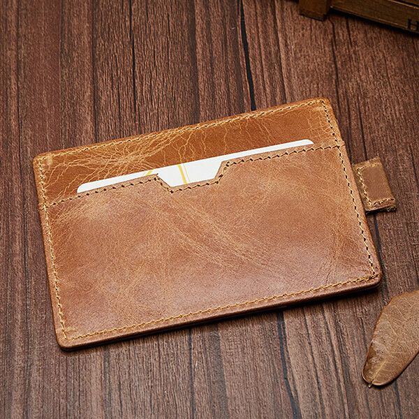 Blocking Anti Theft Herren Kartenhalter Aus Echtem Leder Retro Casual Document Wallet