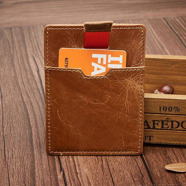 Blocking Anti Theft Herren Kartenhalter Aus Echtem Leder Retro Casual Document Wallet