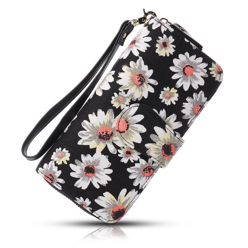 Damen Canvas Bohemian Long Wallet Muti Slot