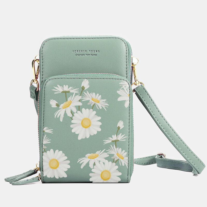 Damen Daisy Clutch Bag Kartentasche Handytasche Umhängetasche