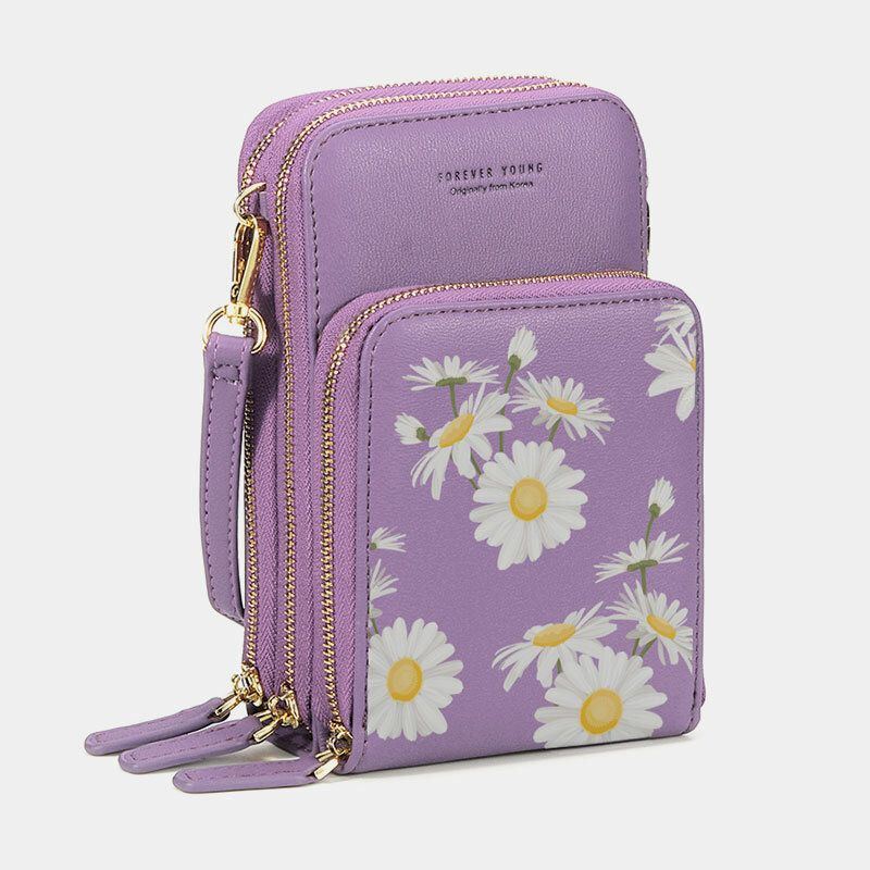 Damen Daisy Clutch Bag Kartentasche Handytasche Umhängetasche