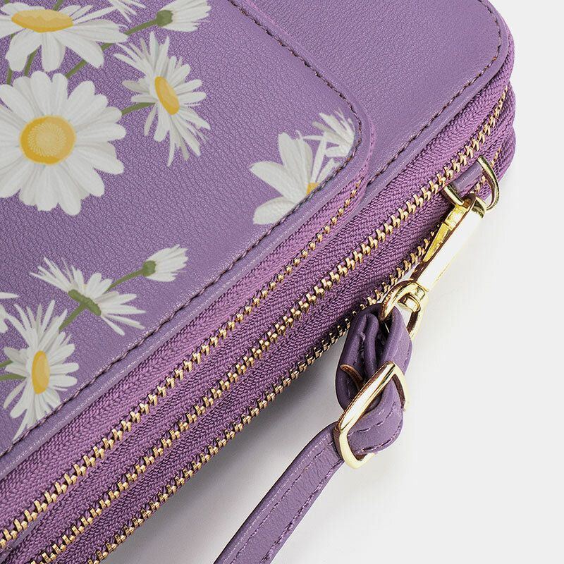 Damen Daisy Clutch Bag Kartentasche Handytasche Umhängetasche