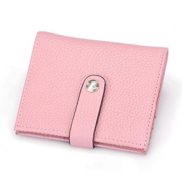 Damen Hasp Short Wallets Echtes Leder Geldbeutel Kartenhalter Münzbeutel