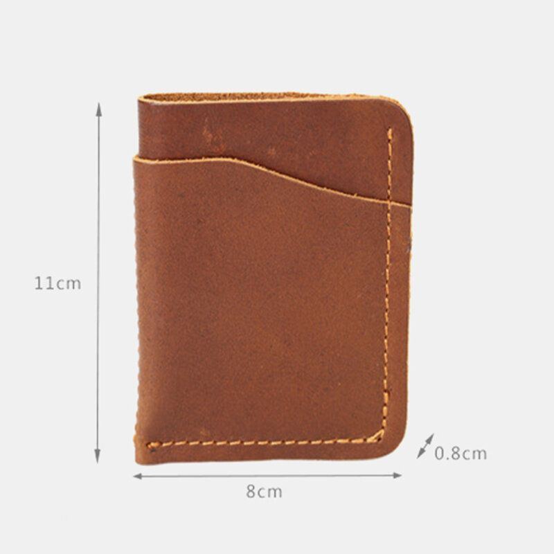 Echtes Leder Retro Mini Easy Carry Card Receipt Holder Short Wallet Für Herren