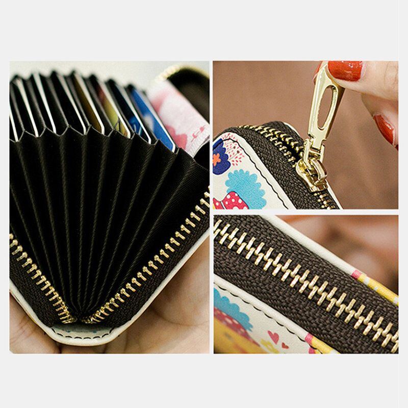 Damen Pu Leder Anti Diebstahl Organ Design Multi Card Slot Mini Cute Purse