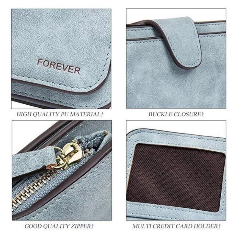 Damen Trifold Matt Polnisches Kunstleder Lange Brieftasche Kartenhalter Geldbörse Kupplungen Taschen