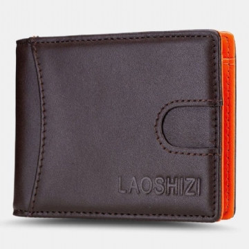 Herren Bifold Leder Geldbörsen Anti Diebstahl Bürste Multi Card Slot Kartenhalter Geldbörse Rindsleder Geldbörsen