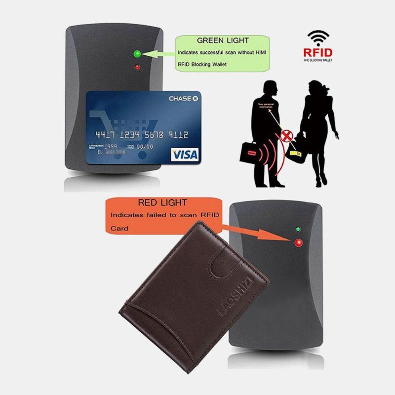 Herren Bifold Leder Geldbörsen Anti Diebstahl Bürste Multi Card Slot Kartenhalter Geldbörse Rindsleder Geldbörsen