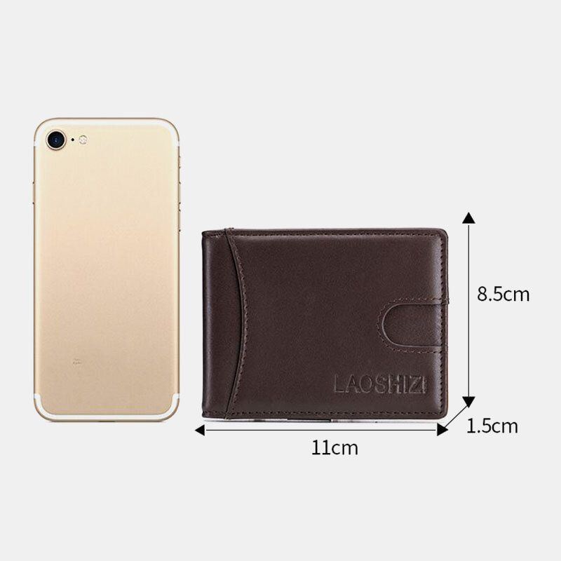 Herren Bifold Leder Geldbörsen Anti Diebstahl Bürste Multi Card Slot Kartenhalter Geldbörse Rindsleder Geldbörsen