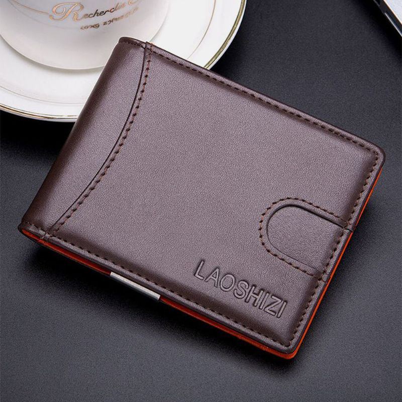 Herren Bifold Leder Geldbörsen Anti Diebstahl Bürste Multi Card Slot Kartenhalter Geldbörse Rindsleder Geldbörsen