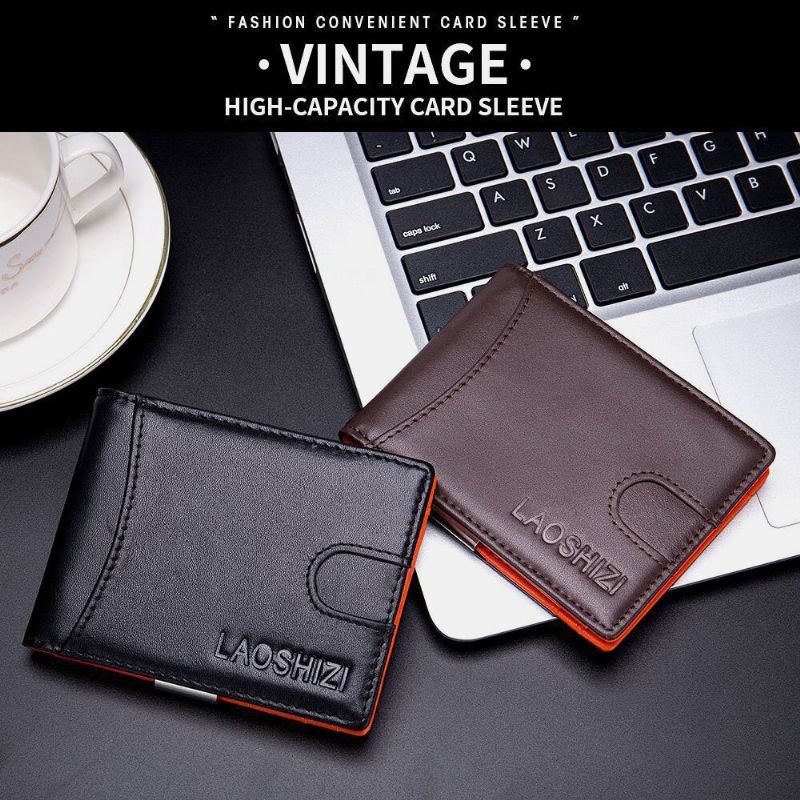 Herren Bifold Leder Geldbörsen Anti Diebstahl Bürste Multi Card Slot Kartenhalter Geldbörse Rindsleder Geldbörsen