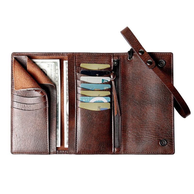 Herren Casual Trifold Multi Slot Long Wallet Kartenhalter Cash Holder Clutch Bag