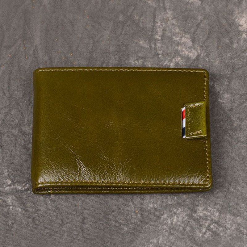 Herren Echtes Leder Anti Diebstahl Antimagnetisch Swipe Easy Carry Card Bag Money Clip Wallet