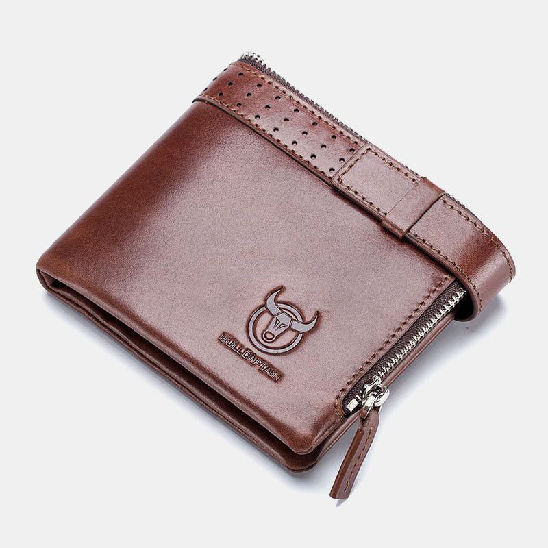 Herren Echtes Leder Anti Diebstahlretro Business Multi Card Slot Leder Kartenetui Portemonnaie