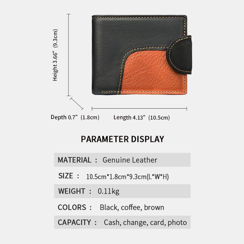 Herren Echtes Leder Bifold Anti Diebstahl Multi Kartensteckplatz Retro Casual Kartenhalter Münzgeldbörse