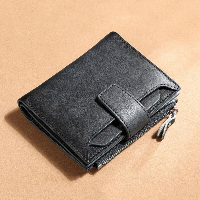 Herren Echtes Leder Bifold Rfid Blocking 18 Kartenfächer Retro Große Kapazität Faltbare Kartenhalter Geldbörse Geldbörse Führerschein Geldbörse