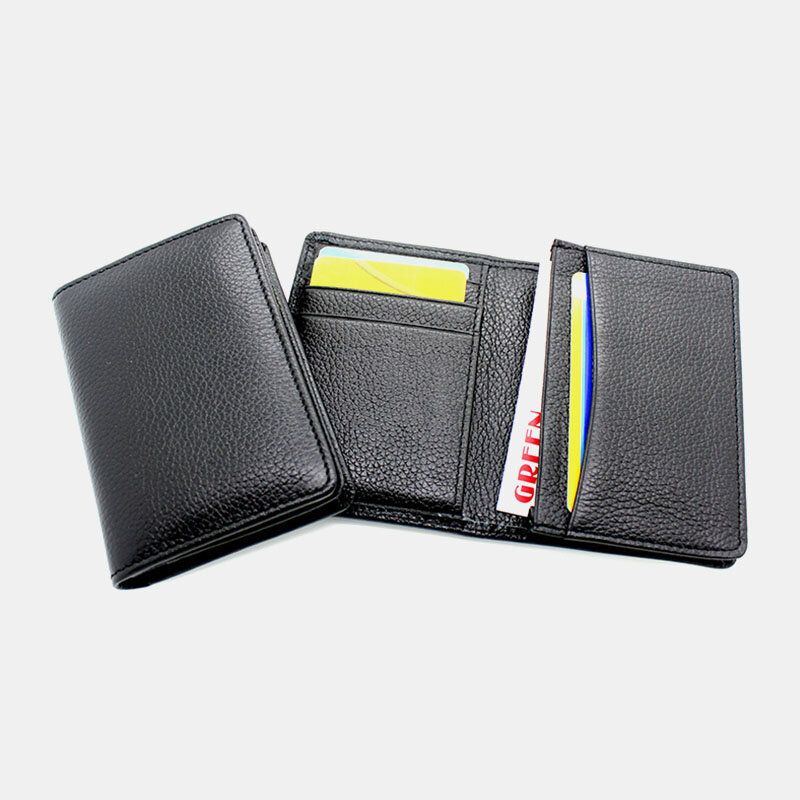 Herren Echtes Leder Große Kapazität Bifold Retro Business Multi Card Slot Kartenetui Visitenkartenetui Kreditkartenetui Portemonnaie